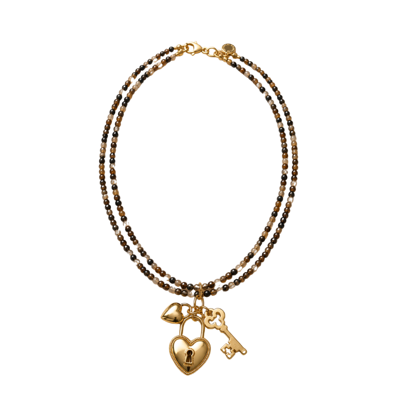 Colar duplo Charm Pedras
