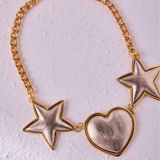 Colar Curto Estrela Coração