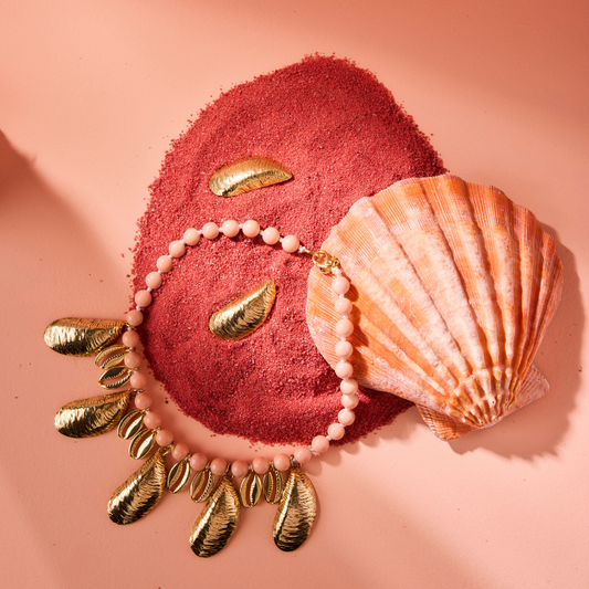 Colar Curto Mexilhão Pedra