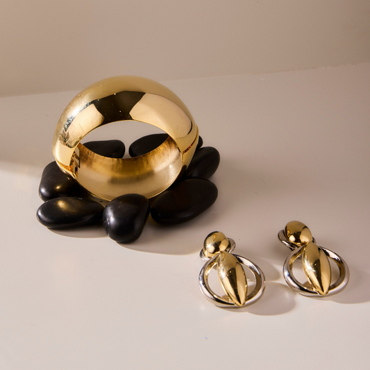 Brinco Duplo Ouro Níquel