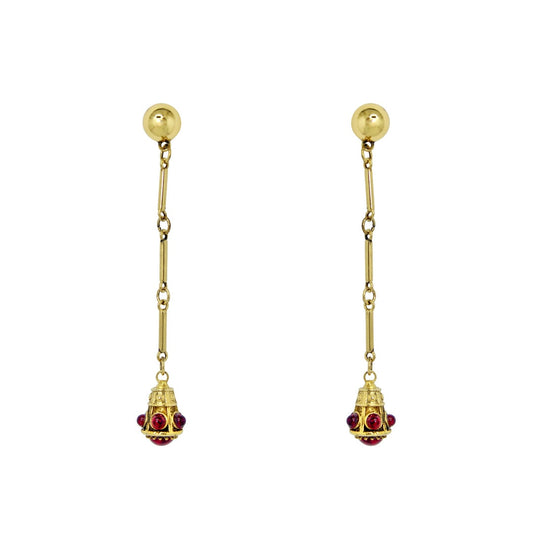 Brinco Longo Berloques Vintage