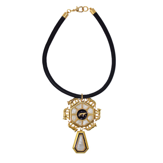 Colar Couro Pi Tigre