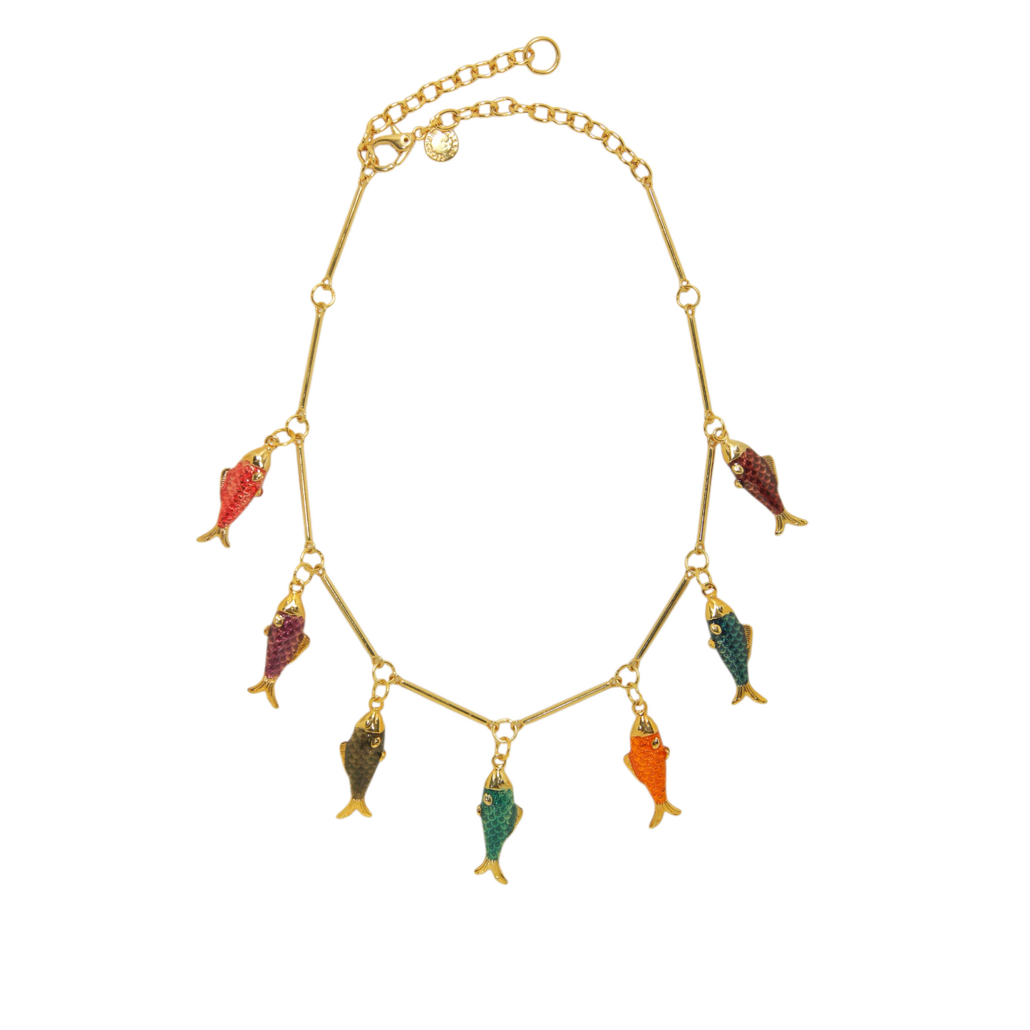 Colar 7 Peixes Curto Vitral