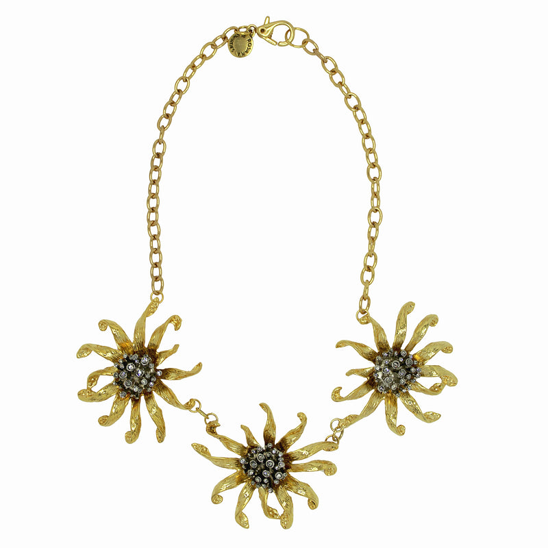Colar Curto Três Flores Dália