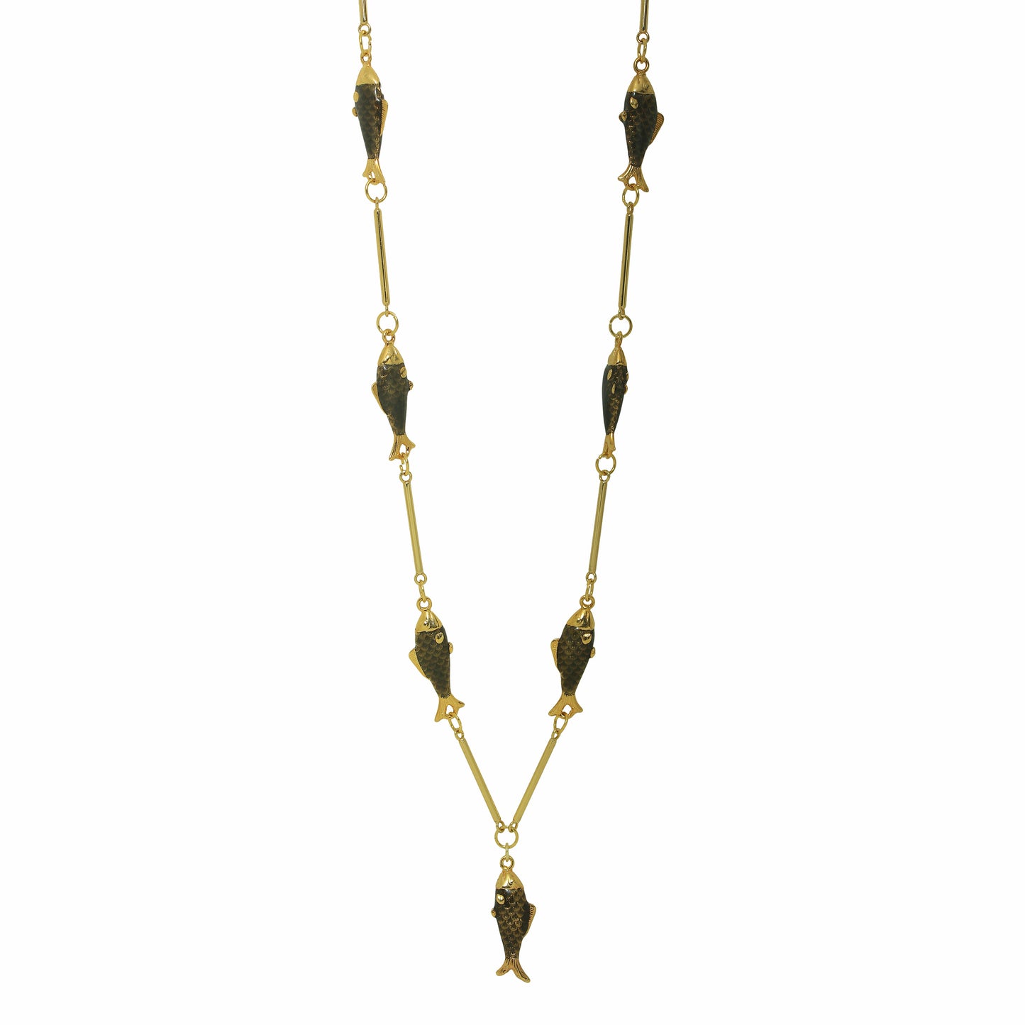 Colar Longo 7 Peixes Vitral