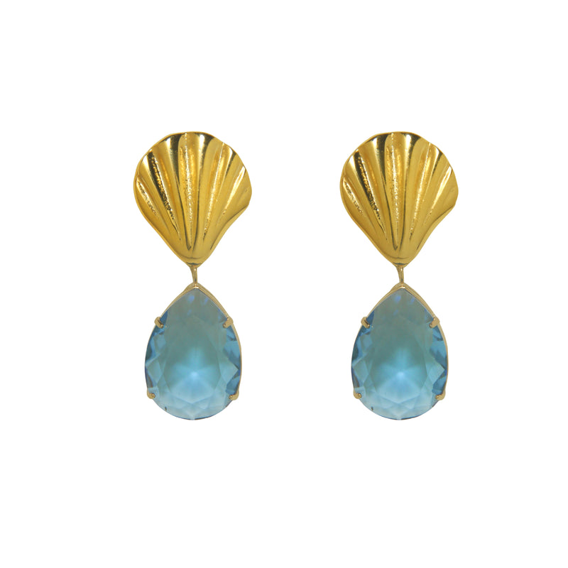 Brinco Concha Pedra Gota