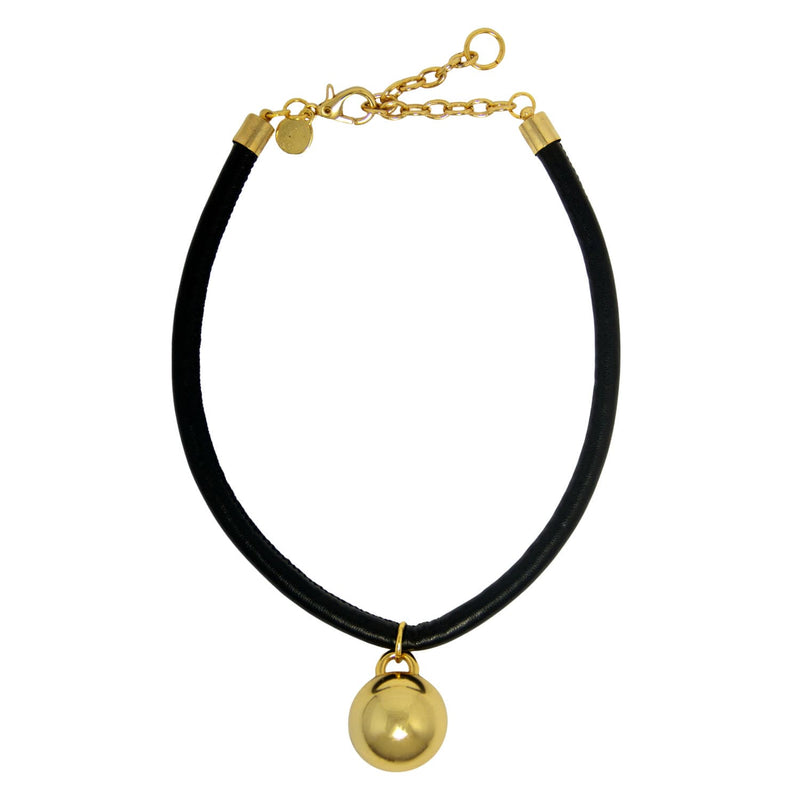 Colar Couro Esfera