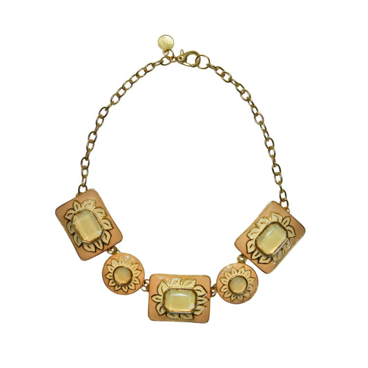 Colar Curto Flores Esmalte