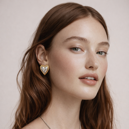 Brinco Coração Bicolor