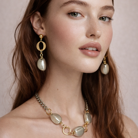 Colar Corrente Contas Curto Palace