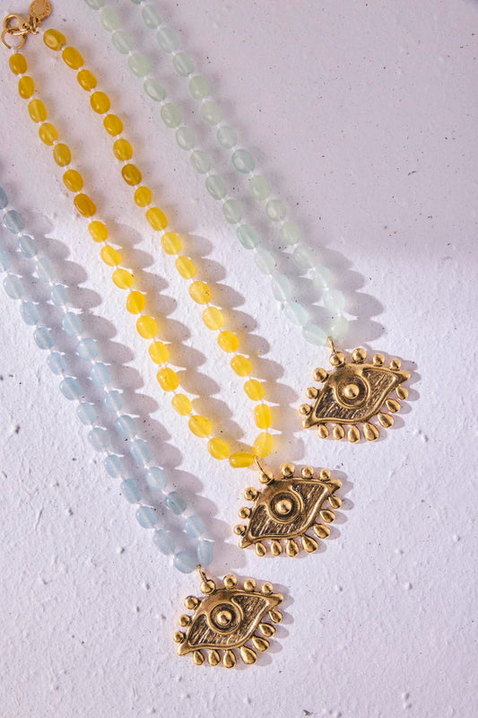 Colar Olho Grego com Pedras