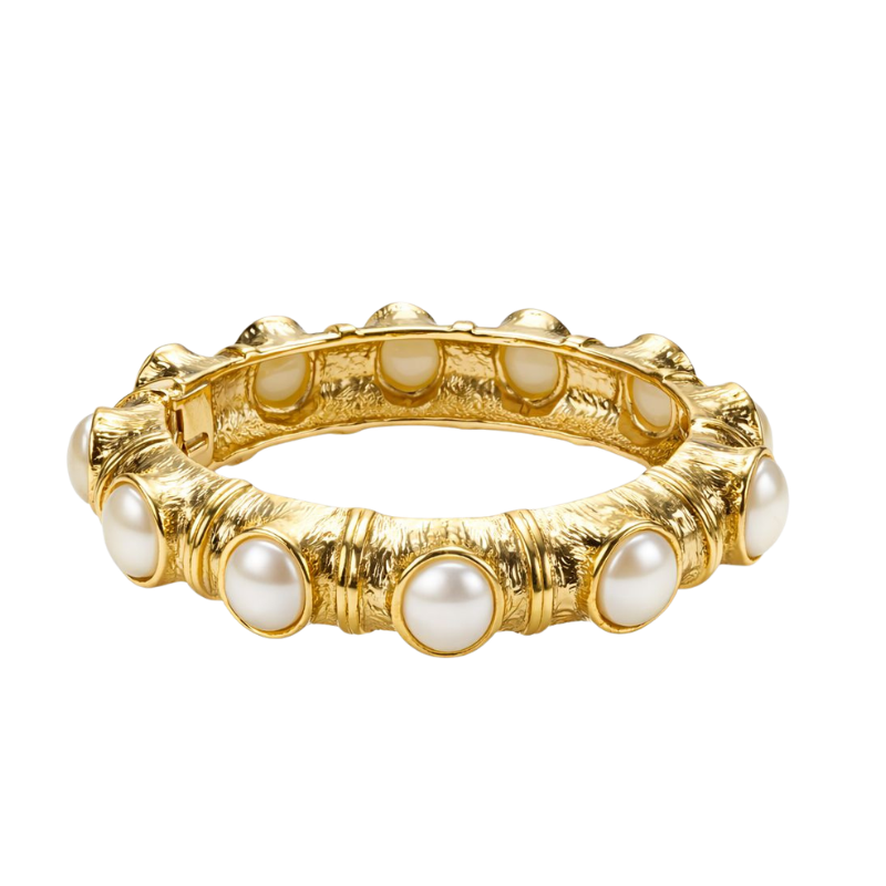 Pulseira Básica Mola Ouro Pérola