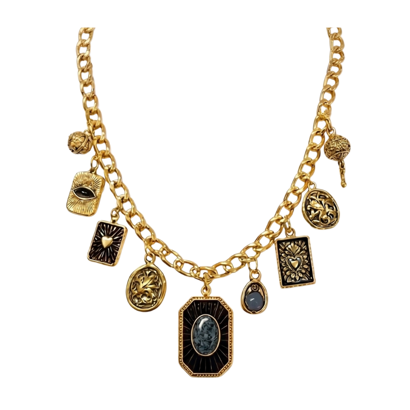 Colar Corrente Multi Pingentes