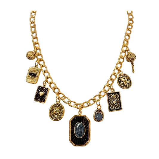 Colar Corrente Multi Pingentes