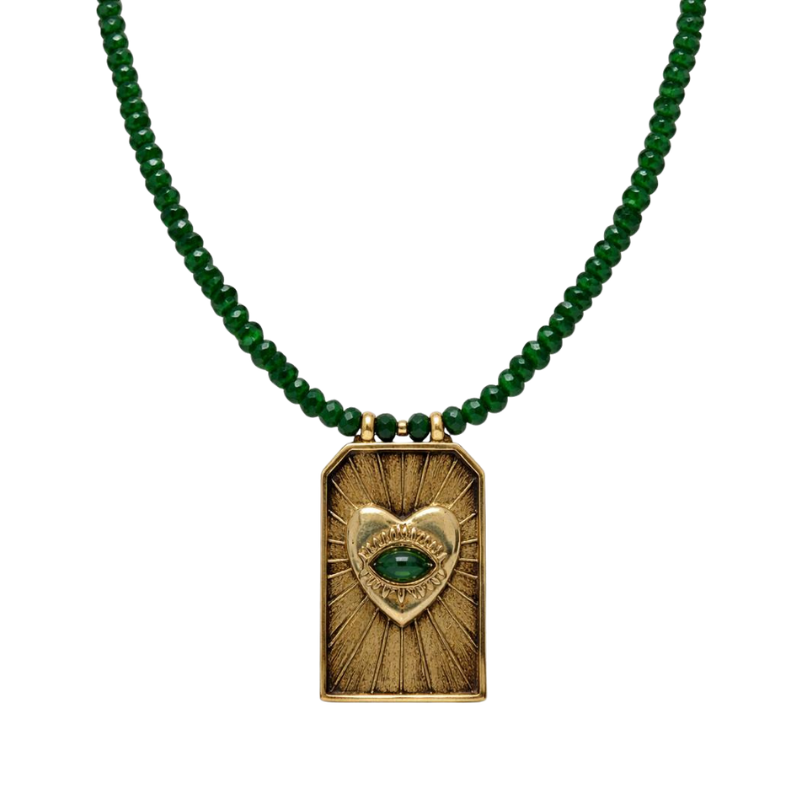 Colar Curto Jade Relicário Imperial