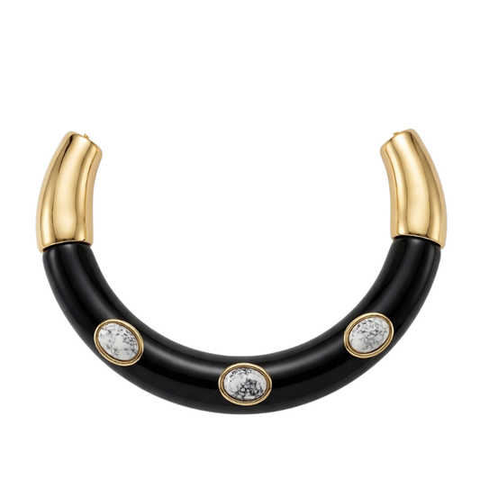 Colar Aro Resina Pedras Naturais