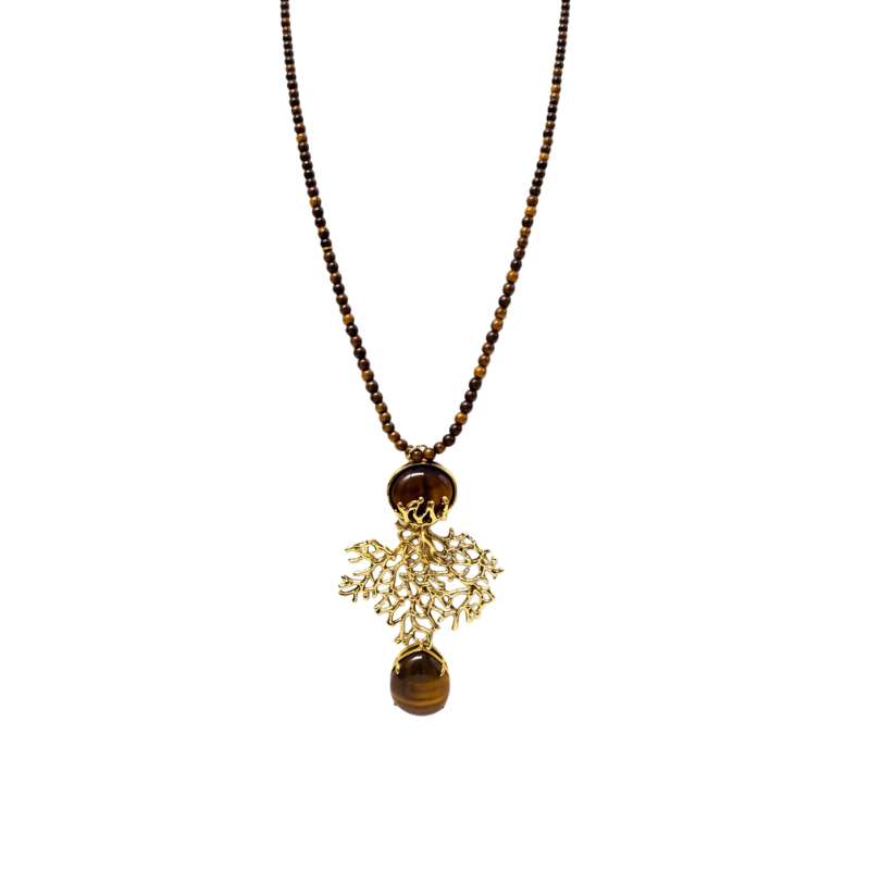 Colar longos Pedras Naturais Galhos