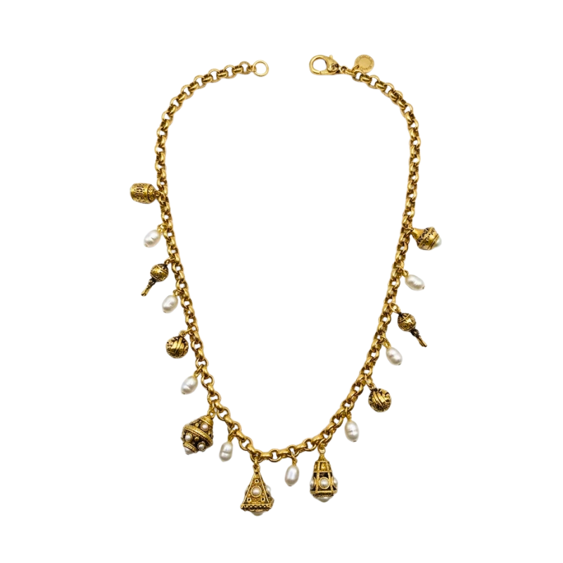 Colar Pingente Vintage Pérola