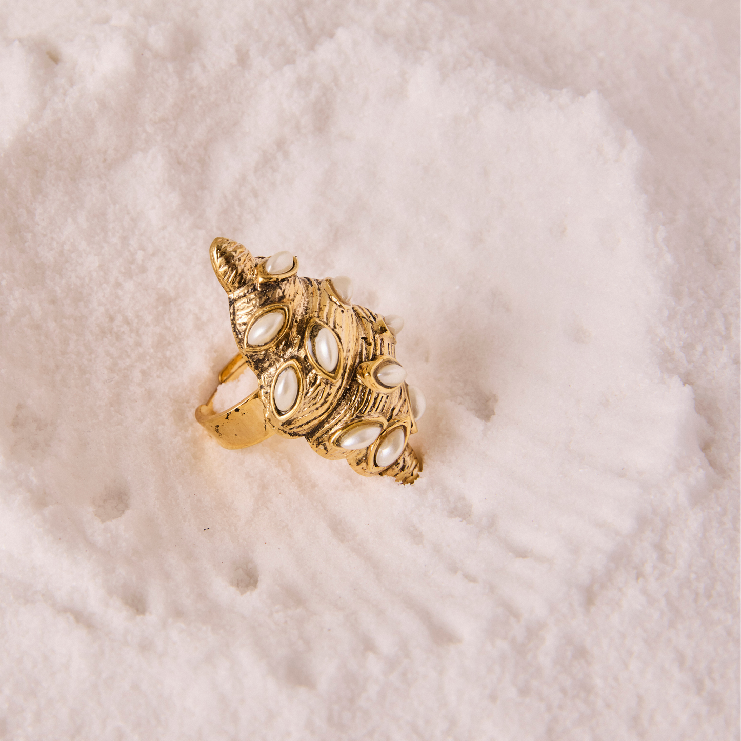 Anel Caracol Pérola