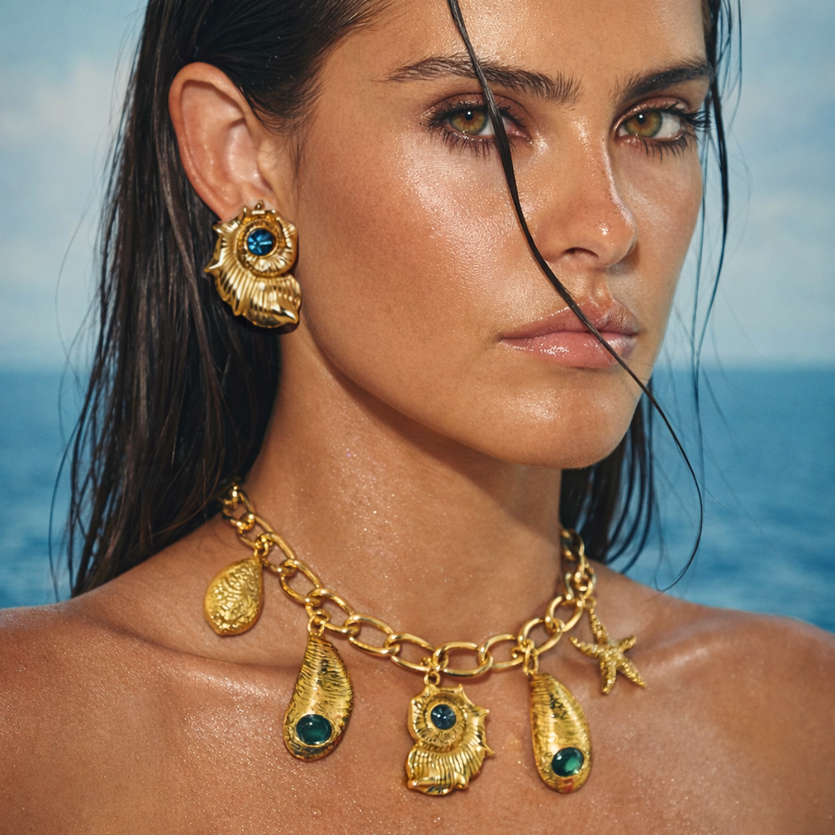 Colar Caramujo Mar Safira