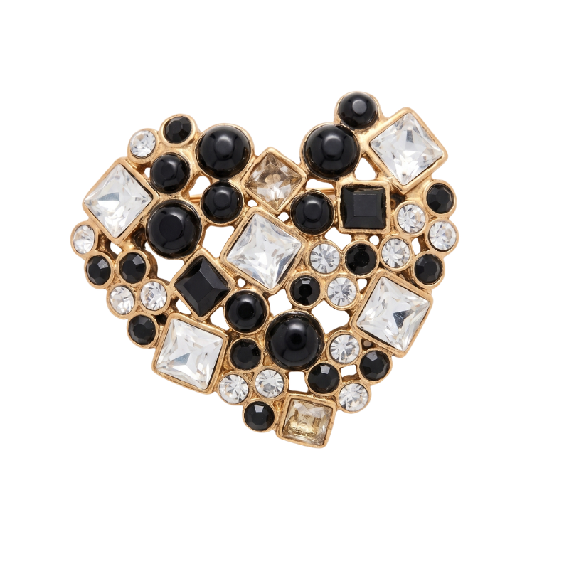 Broche Multi Pedras Coração