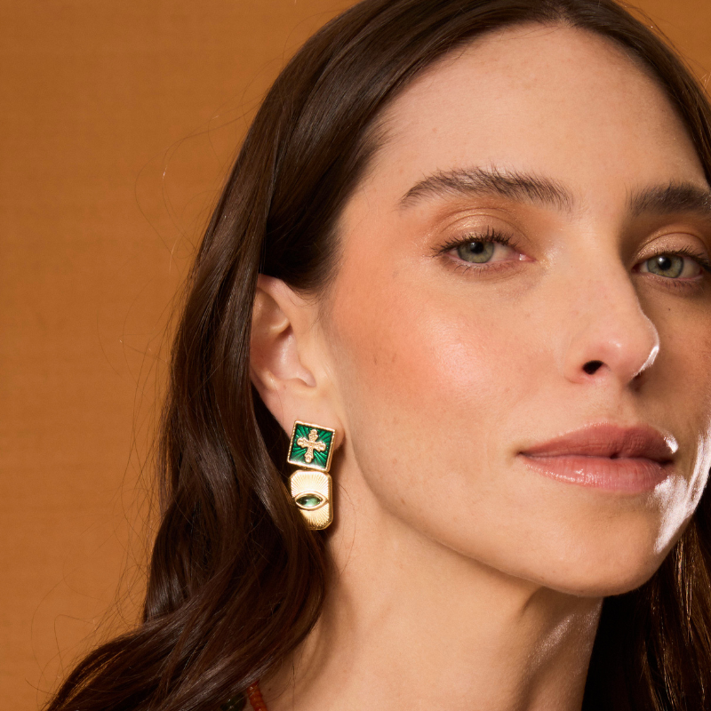 Brinco Duplo Relicário