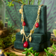 Colar Galhos Folhas Pedras