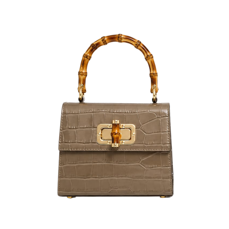 Bolsa Croco Alça Bambu