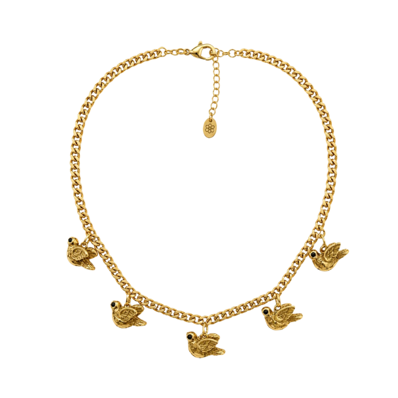 Choker Corrente Mini Pássaros