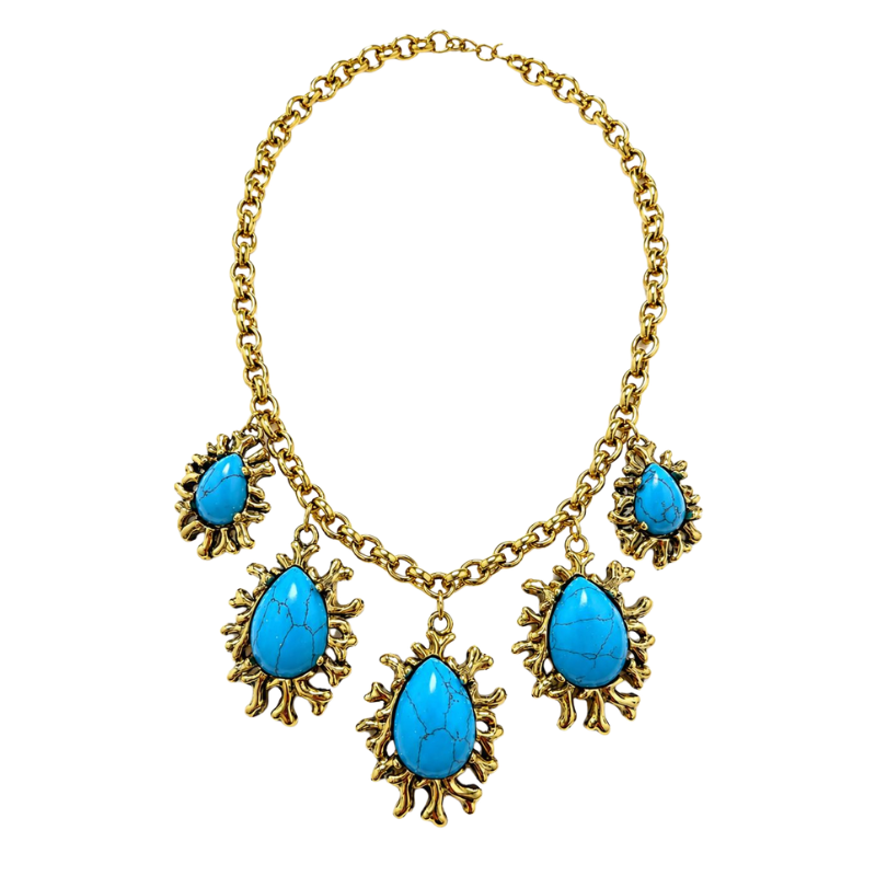 Colar Pingentes Flor De Coral
