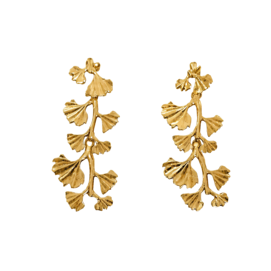 Brinco Longo Ramo Dourado