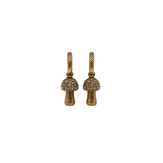 Brinco Mini Cogumelo Strass