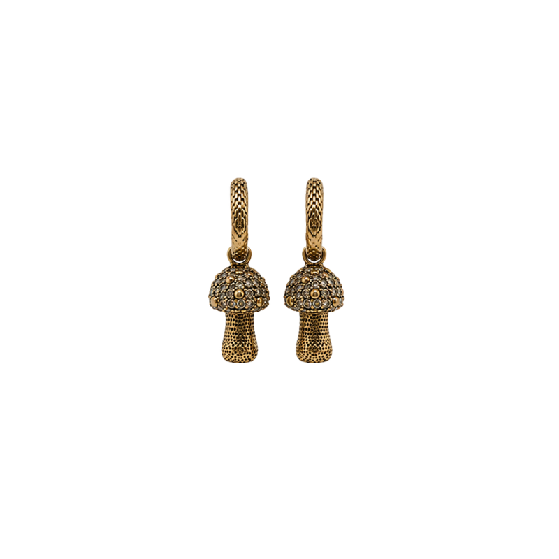 Brinco Mini Cogumelo Strass