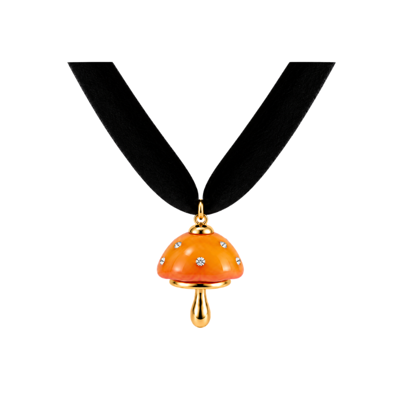 Choker Veludo Cogumelo Paris