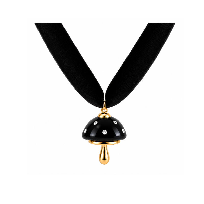 Choker Veludo Cogumelo Paris