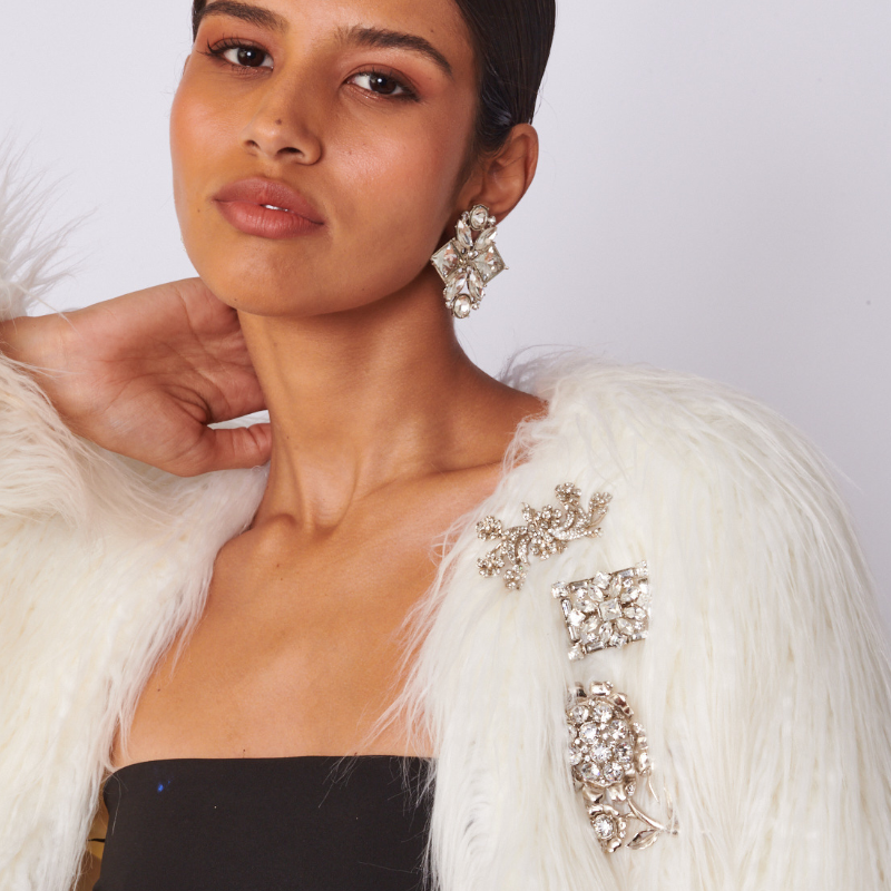 Broche Flor Cristale