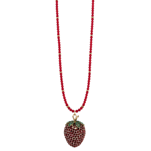 Colar Morango de Cristal