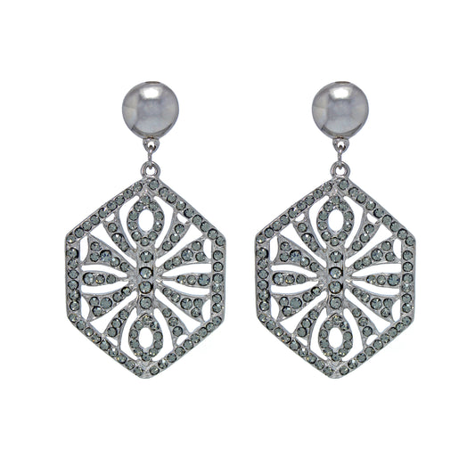 Brinco Art Déco Strass