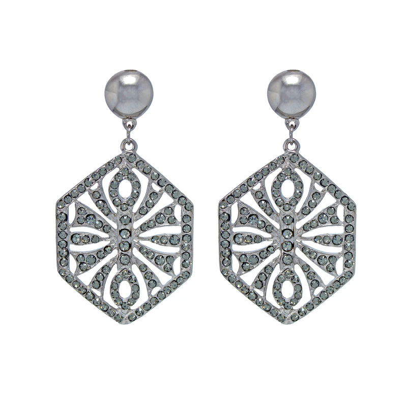 Brinco Art Déco Strass