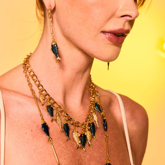 Colar Curto Peixe Vitral