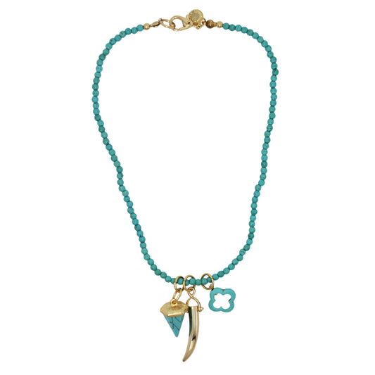 Colar Duplo Charm Pedras
