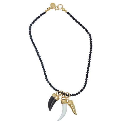Colar Charm Preto/Branco