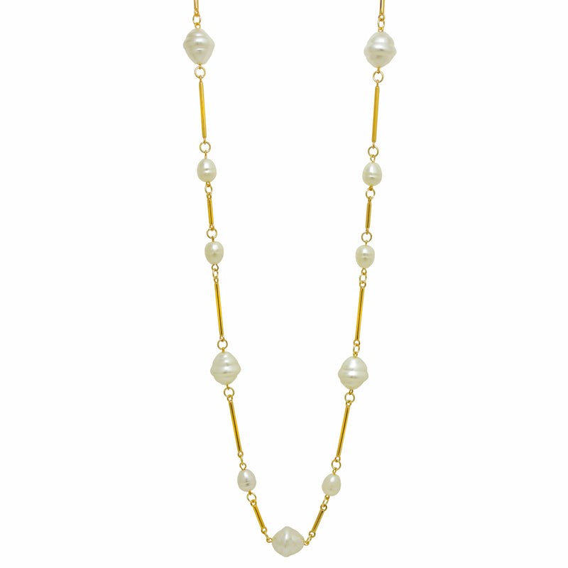 Colar Fio Pérolas Pétalas