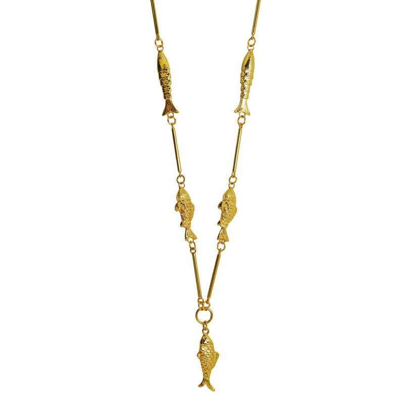 Colar Longo Peixe Ouro