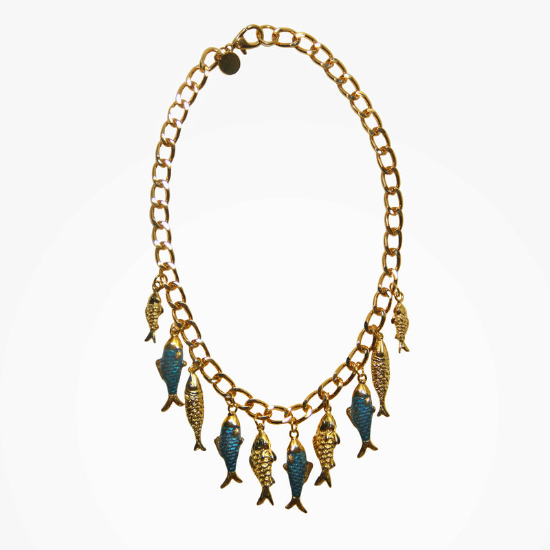 Colar Curto Peixe Vitral