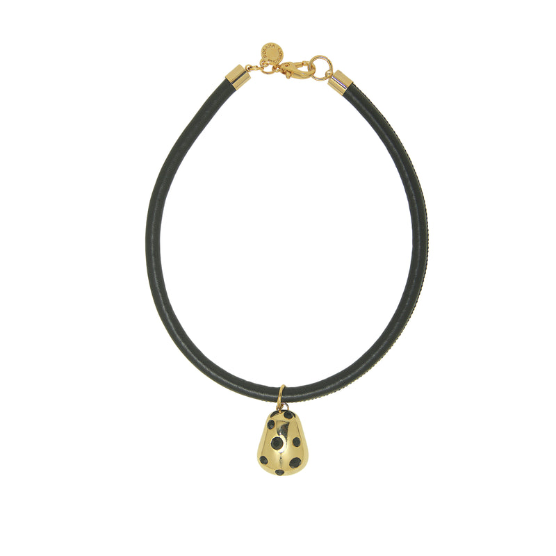 Colar Couro Poá Shine