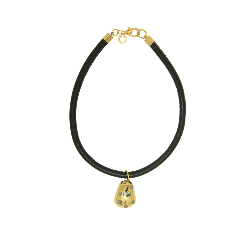 Colar Couro Poá Shine