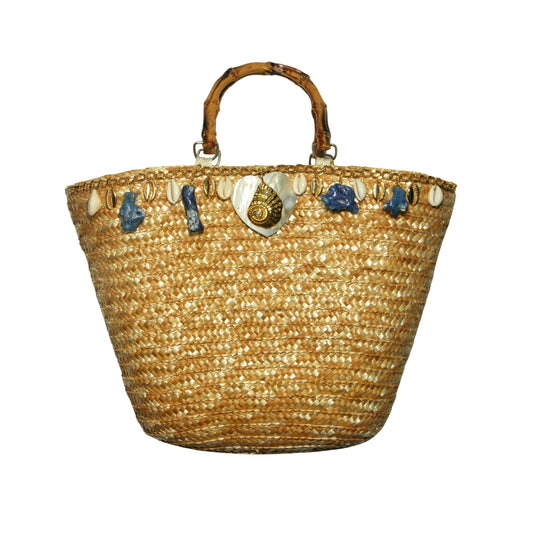 Bolsa Palha Coral Azul