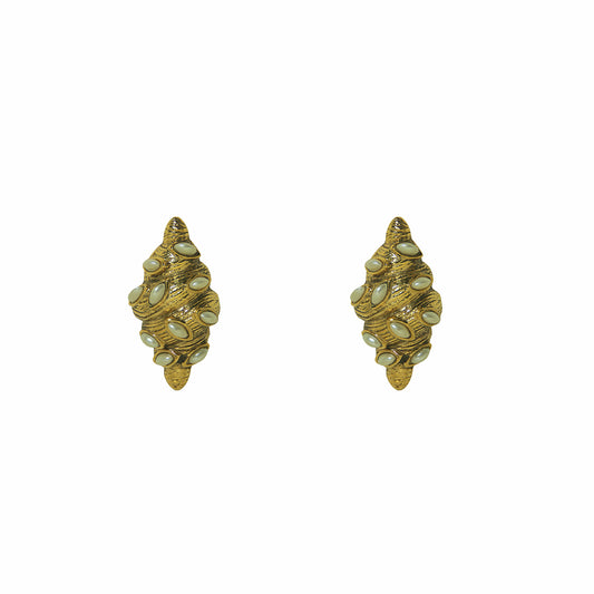 Brinco Pastilha Caracol Pérola