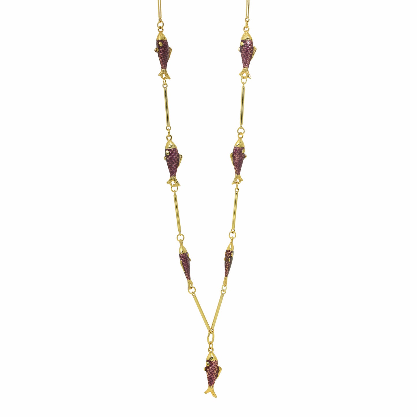 Colar Longo 7 Peixes Vitral